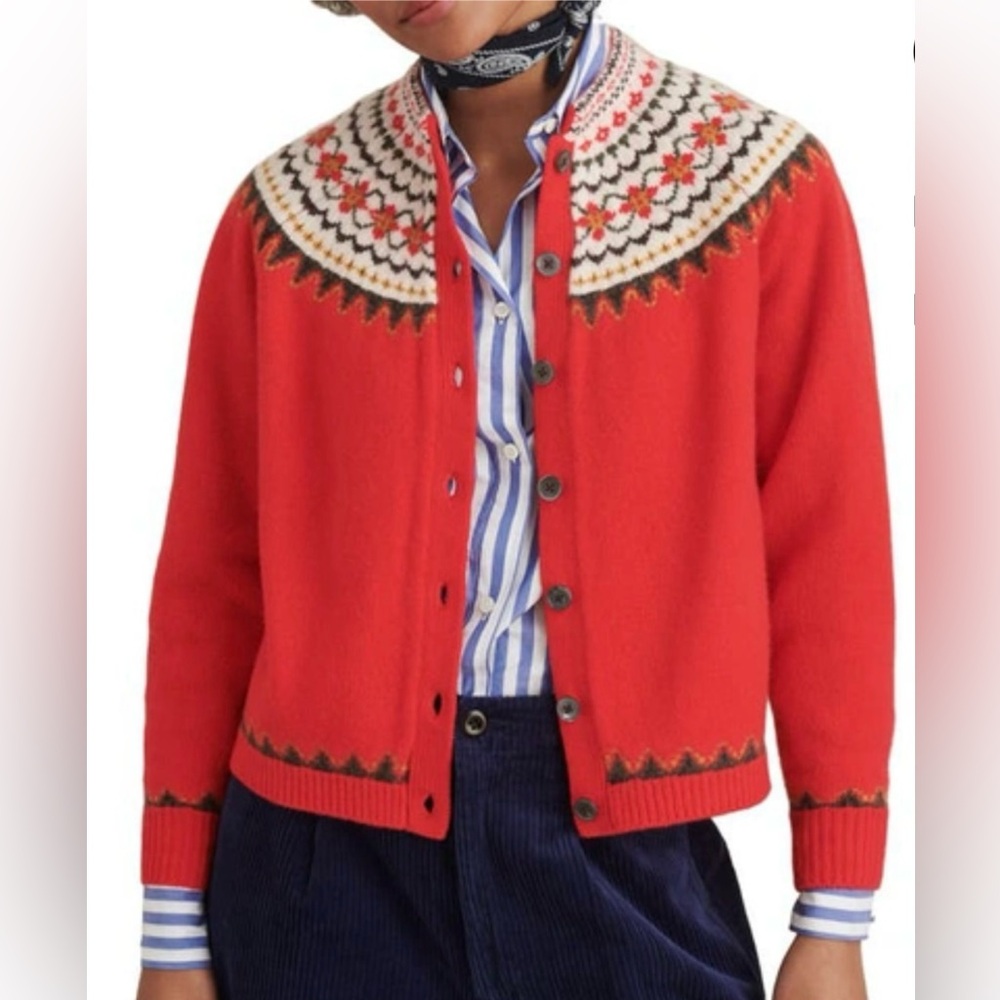 Alex Mill - RED fair isle sweater (XL)